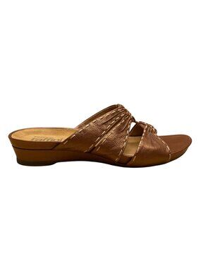 Umberto Raffini Women’s Copper Brown Leather Contessa Wedge Sandals Size 41